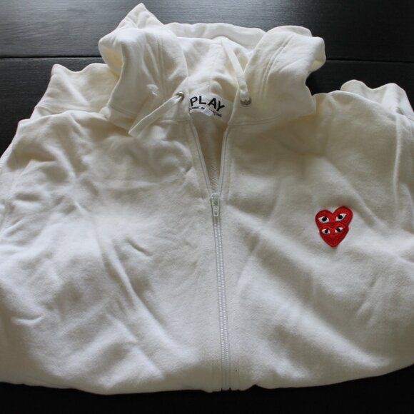 Comme des Garcons white hoodie in Mens Large - Picture 2 of 3